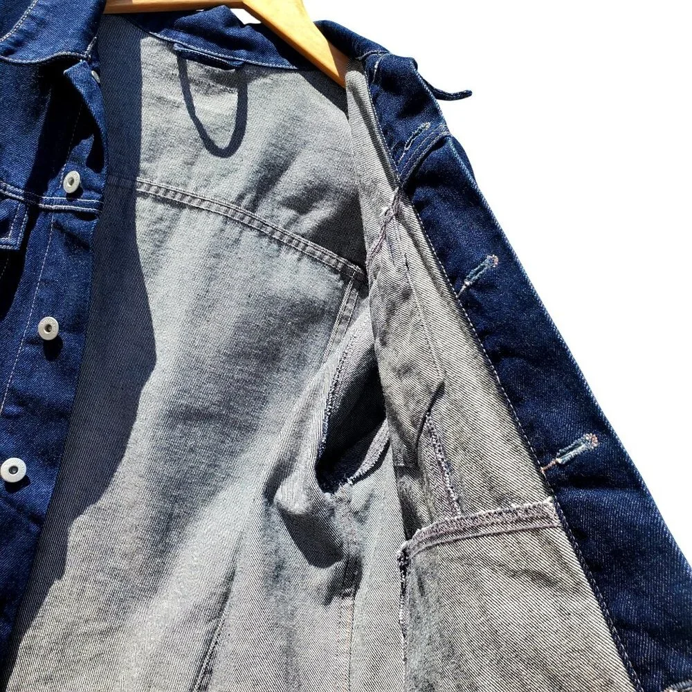Frida Kahlo Y2K Portrait Denim Trucker Jacket Hand Painted Women L XL / Men M - Picture 16 of 16